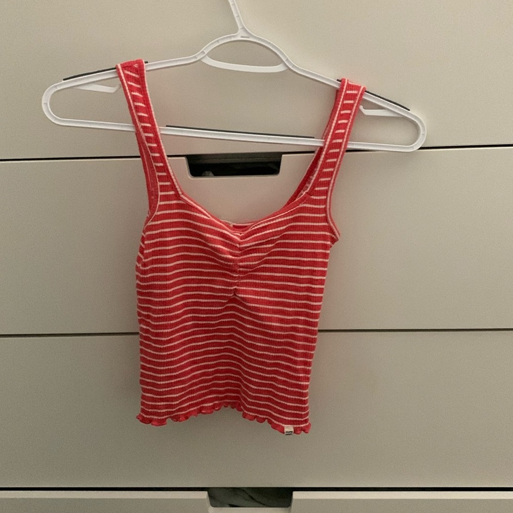 billabong reddish pink stripe cute little tank. XS